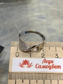 *Кольцо р.18 цв Белое арт. 1-208088-00-00-716 (вес 3,06 г) - фото 187635