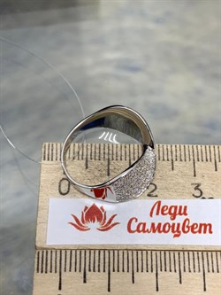 *Кольцо р.18 цв Белое арт. 1-208088-00-00-716 (вес 3,06 г) - фото 187636