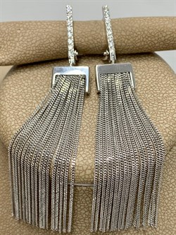 *Серьги Белый Бр цв Белое арт 2-107-262-738 вес 8,46 г - фото 187681