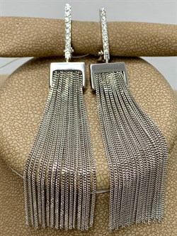 *Серьги Белый Бр цв Белое арт 2-107-262-738 вес 8,46 г - фото 187683