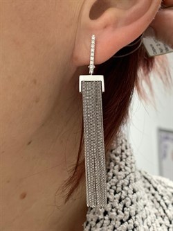 *Серьги Белый Бр цв Белое арт 2-107-262-738 вес 8,46 г - фото 187684