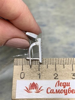 *Серьги Белый Бр цв Белое арт 2-107-262-738 вес 8,46 г - фото 187685