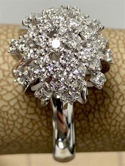 *Кольцо р.18 Белый Бр цв Белое Одуванчик арт. 1-107-071-284 (вес 4,64 г) - фото 187694