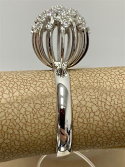 *Кольцо р.18 Белый Бр цв Белое Одуванчик арт. 1-107-071-284 (вес 4,64 г) - фото 187695