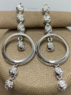 *Серьги Белый Бр цв Белое арт. 2-107-078-021 (вес 9,05 г) - фото 187721 *Серьги Белый Бр цв Белое арт. 2-107-078-021 (вес 9,05 г) - фото 187721