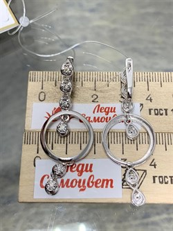 *Серьги Белый Бр цв Белое арт. 2-107-078-021 (вес 9,05 г) - фото 187727 *Серьги Белый Бр цв Белое арт. 2-107-078-021 (вес 9,05 г) - фото 187727