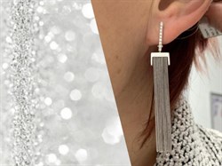 *Серьги Белый Бр цв Белое арт 2-107-262-738 вес 8,46 г - фото 187732