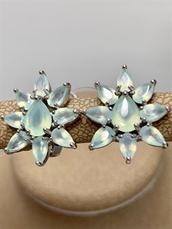 *Серьги Мятный Агат арт. 02-2409/00МА-00-224 вес 5,4 г - фото 187961 *Серьги Мятный Агат арт. 02-2409/00МА-00-224 вес 5,4 г - фото 187961