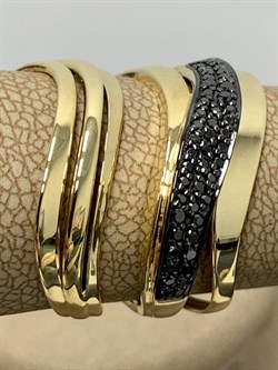 *Кольцо р.18,5 Черный Бр цв Лимонное арт 1-106-914/1-663 вес 5,92 г - фото 188070