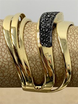 *Кольцо р.18,5 Черный Бр цв Лимонное арт 1-106-914/1-663 вес 5,92 г - фото 188071