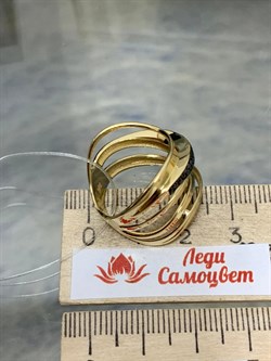 *Кольцо р.18,5 Черный Бр цв Лимонное арт 1-106-914/1-663 вес 5,92 г - фото 188076