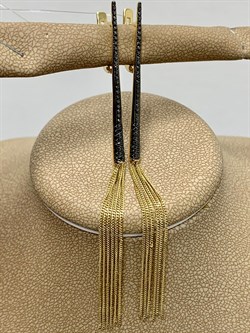 *Серьги Черный Бр цв Лимонное арт. 2-107-463-48-858 вес 4,47 г - фото 188109