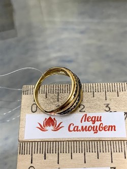 *Кольцо р.17,5 Черный Бр цв Лимонное арт 1-107-286-48-715 (вес 3 г) - фото 188127