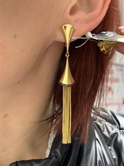 *Серьги Песочные Часы Черный Бр цв Лимонное арт. 2-107-706-48-712 (вес 7,87 г) - фото 188142