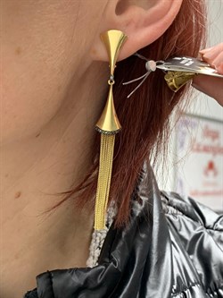 *Серьги Песочные Часы Черный Бр цв Лимонное арт. 2-107-706-48-712 (вес 7,87 г) - фото 188143