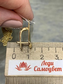 *Серьги Песочные Часы Черный Бр цв Лимонное арт. 2-107-706-48-712 (вес 7,87 г) - фото 188144