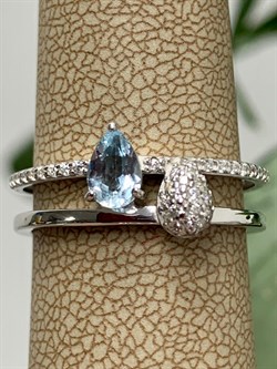 *Кольцо р.18 Голубой Топаз арт. 01-2042/00ТБ-00-880 Вес 3,38 г - фото 188303