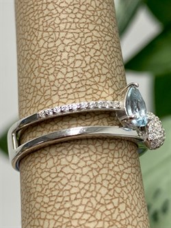 *Кольцо р.18 Голубой Топаз арт. 01-2042/00ТБ-00-880 Вес 3,38 г - фото 188305