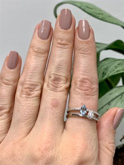 *Кольцо р.18 Голубой Топаз арт. 01-2042/00ТБ-00-880 Вес 3,38 г - фото 188309