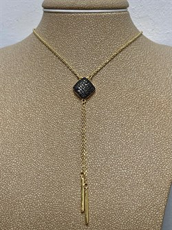 *Колье р.40-45 Черный Бр цв Лимонное арт 6-360423-00-48-926 Вес 5,16 г - фото 188344