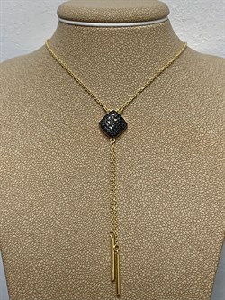 *Колье р.40-45 Черный Бр цв Лимонное арт 6-360423-00-48-926 Вес 5,16 г - фото 188345