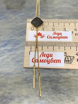 *Колье р.40-45 Черный Бр цв Лимонное арт 6-360423-00-48-926 Вес 5,16 г - фото 188347