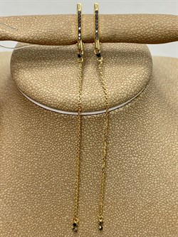 *Серьги Черный Бр цв Лимонное арт 2-107-456-48-582 Вес 2,38 г - фото 188364