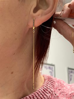 *Серьги Черный Бр цв Лимонное арт 2-107-456-48-582 Вес 2,38 г - фото 188366