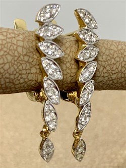 *Серьги Белый Бр цв Лимонное арт 2-308331-00-00-257 Вес 3,36 г - фото 188384