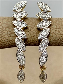 *Серьги Белый Бр цв Лимонное арт 2-308331-00-00-257 Вес 3,36 г - фото 188386