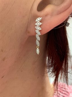 *Серьги Белый Бр цв Лимонное арт 2-308331-00-00-257 Вес 3,36 г - фото 188387