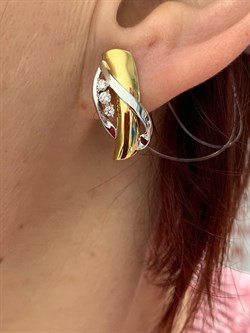 *Серьги Белый Бр цв Лимонное и цв Белое 2-508139-00-00-379 4,51 г - фото 188399