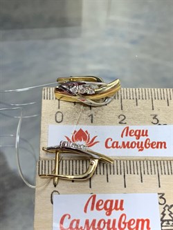 *Серьги Белый Бр цв Лимонное и цв Белое 2-508139-00-00-379 4,51 г - фото 188402