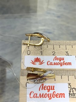 *Серьги Белый Бр цв Лимонное и цв Белое 2-508139-00-00-379 4,51 г - фото 188403