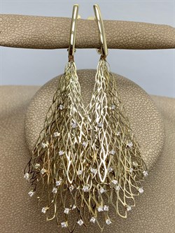 *Серьги Белый Бр цв Лимонное арт. 2-000-019-454 Вес 7,68 г - фото 188406