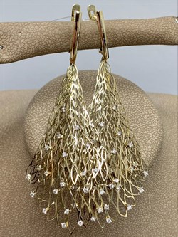 *Серьги Белый Бр цв Лимонное арт. 2-000-019-454 Вес 7,68 г - фото 188407