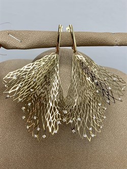 *Серьги Белый Бр цв Лимонное арт. 2-000-019-454 Вес 7,68 г - фото 188409