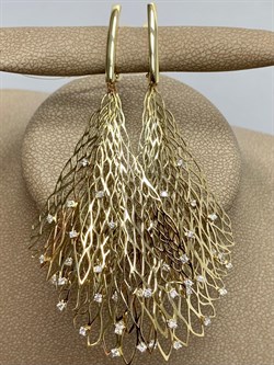 *Серьги Белый Бр цв Лимонное арт. 2-000-019-454 Вес 7,68 г - фото 188411