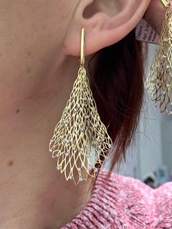 *Серьги Белый Бр цв Лимонное арт. 2-000-019-454 Вес 7,68 г - фото 188412