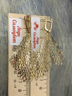 *Серьги Белый Бр цв Лимонное арт. 2-000-019-454 Вес 7,68 г - фото 188415