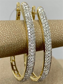 *Серьги Конго Белый Бр цв Лимонное арт 2-104-213-453 Вес 8,92 г - фото 188465