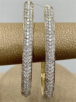 *Серьги Конго Белый Бр цв Лимонное арт 2-104-213-453 Вес 8,92 г - фото 188466