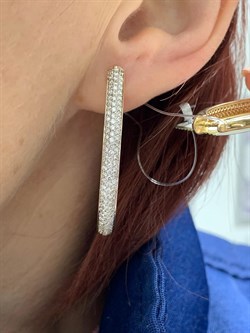 *Серьги Конго Белый Бр цв Лимонное арт 2-104-213-453 Вес 8,92 г - фото 188468