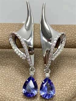 *Серьги Танзанит цв Белое арт. 2-107-368-31-791 (вес 5,4 г) - фото 188491