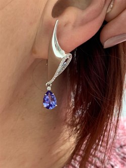 *Серьги Танзанит цв Белое арт. 2-107-368-31-791 (вес 5,4 г) - фото 188492