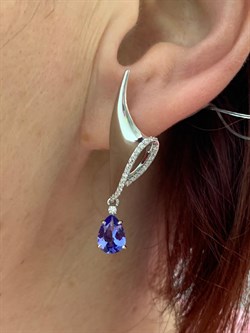 *Серьги Танзанит цв Белое арт. 2-107-368-31-791 (вес 5,4 г) - фото 188493