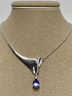 *Колье р.45-50 Танзанит цв Белое арт. 6-315-31-807 (вес 4,74 г) - фото 188502 *Колье р.45-50 Танзанит цв Белое арт. 6-315-31-807 (вес 4,74 г) - фото 188502