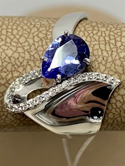 *Кольцо р.18 Танзанит цв Белое арт. 1-107-368-31-784 (вес 3,28 г) - фото 188514