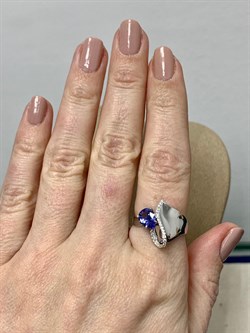 *Кольцо р.18 Танзанит цв Белое арт. 1-107-368-31-784 (вес 3,28 г) - фото 188517