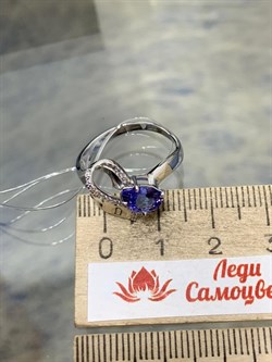 *Кольцо р.18 Танзанит цв Белое арт. 1-107-368-31-784 (вес 3,28 г) - фото 188519